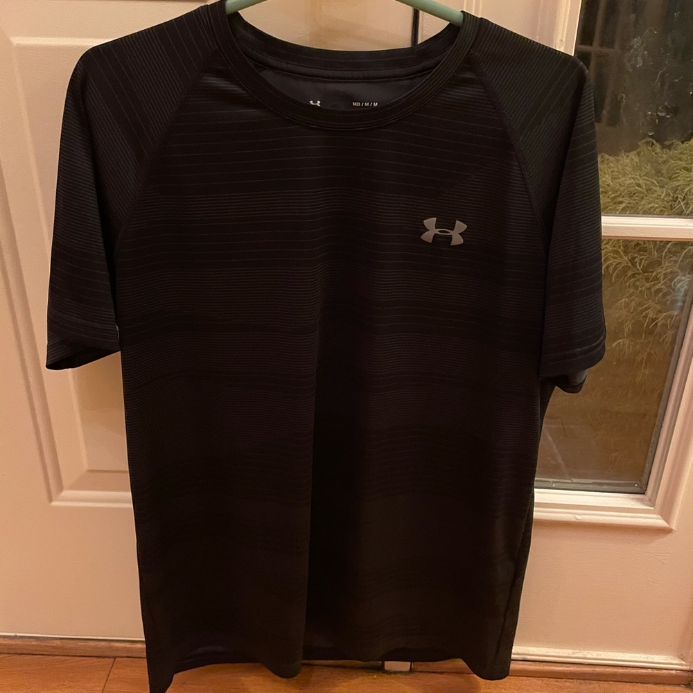 Under Armour Heatgear T-Shirt, Grey-Striped, Men M